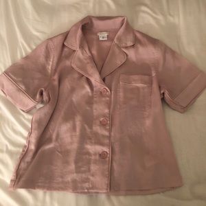 Urban Outfitters Pink nylon button up